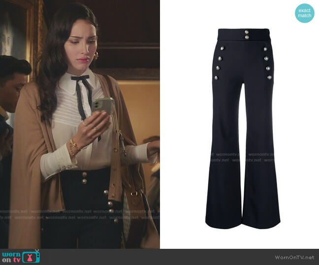 Chloe Sailor High-Waisted Trousers worn by Luna La (Zión Moreno) on Gossip Girl
