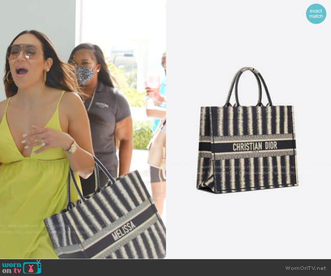 Dior Customized Book Tote Bag worn by Melissa Gorga on The Real Housewives Ultimate Girls Trip