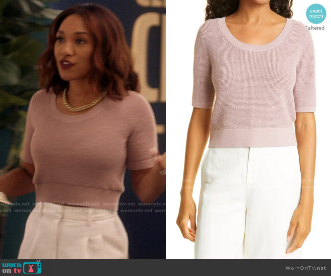Club Monaco Waffle Stitch Wool Blend Sweater worn by Iris West (Candice Patton) on The Flash