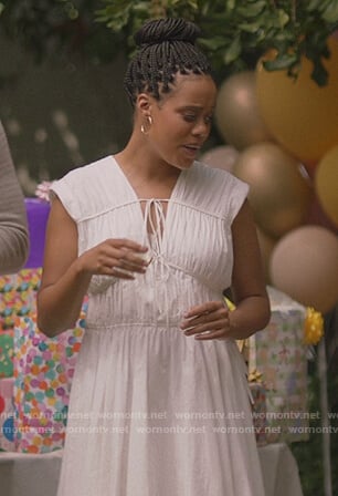 Condola’s white cotton midi dress on Insecure