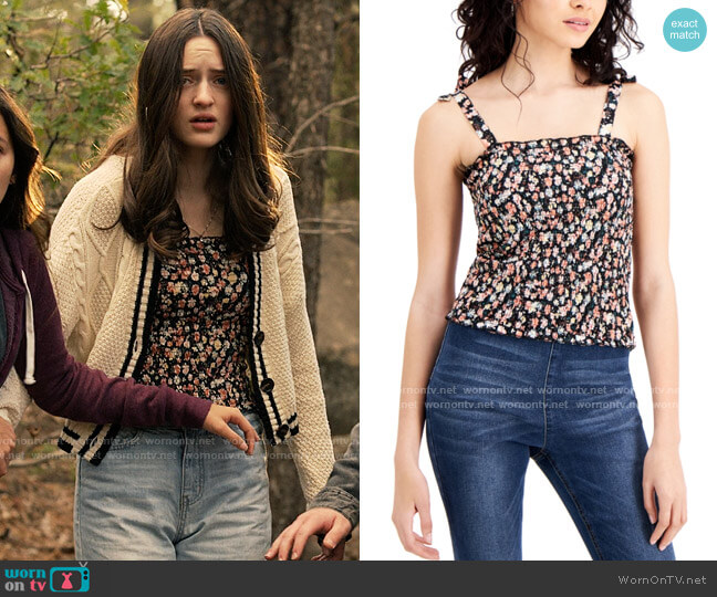 Crave Fame Printed Smocked Top