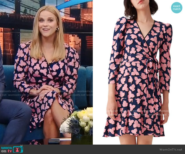Diane von Furstenberg Charlene Dress in Leaf Shadow Medium worn by Bradley Jackson (Reese Witherspoon) on The Morning Show