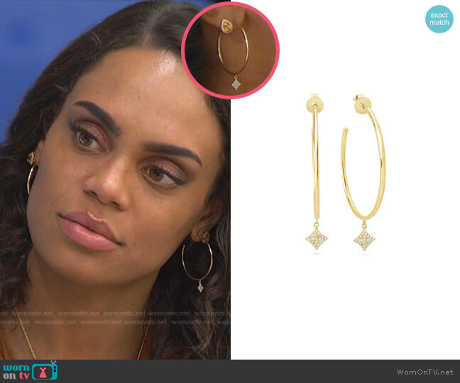 Dilamani Diamond 4 Point Star Hoop Earring worn by Michelle Young on The Bachelorette