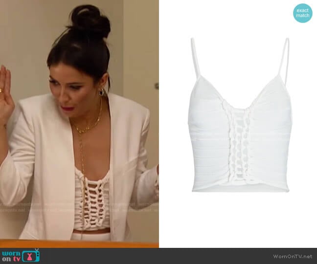 Dion Lee Braid Rib Knit Crop Top worn by Kaitlyn Bristowe on The Bachelorette