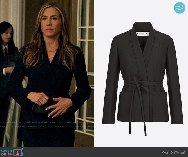 Dior Laced Palto Jacket worn by Alex Levy (Jennifer Aniston) on The Morning Show
