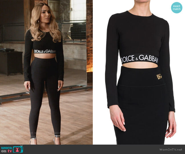 Dolce & Gabbana Collection W Logo Cotton Crop Top worn by Valeria (Nadine Velazquez) on Queens