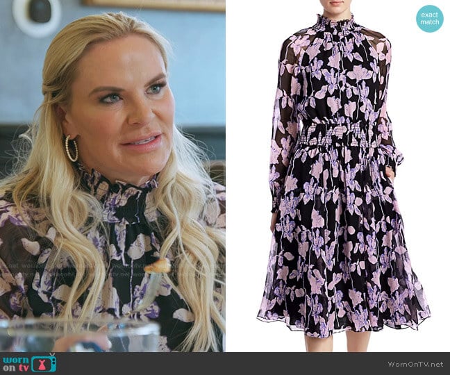 Diane von Furstenberg Athena Floral Silk Dress worn by Heather Gay on The Real Housewives of Salt Lake City
