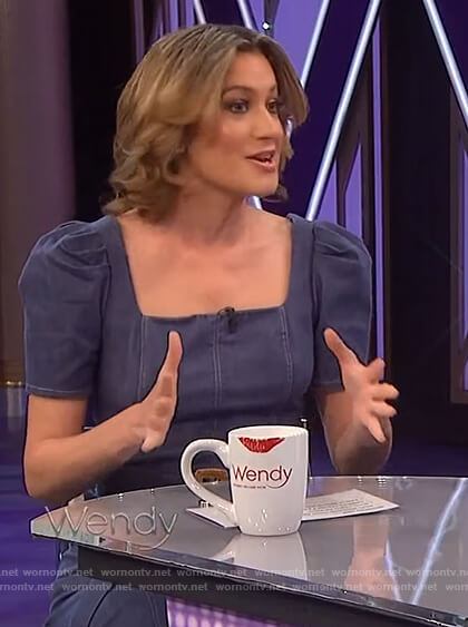 Elizabeth’s denim belted dress on The Wendy Williams Show