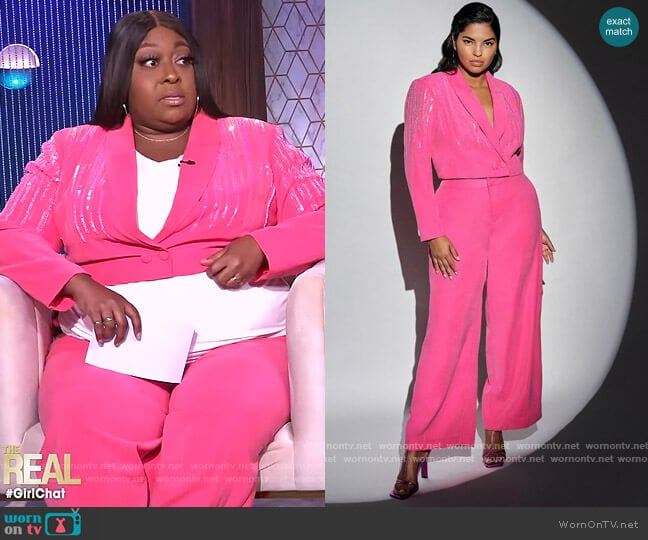Eloquii Embellished Cropped Blazer worn by Loni Love on The Real