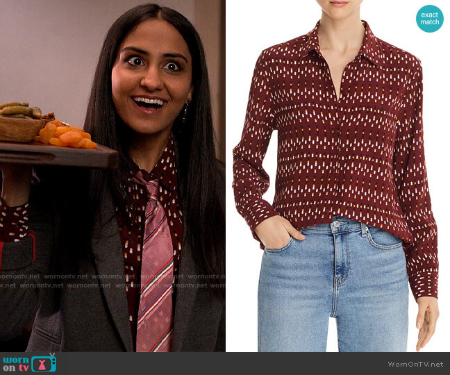 Equipment Leema Shirt worn by Bela Malhotra (Amrit Kaur) on The Sex Lives of College Girls
