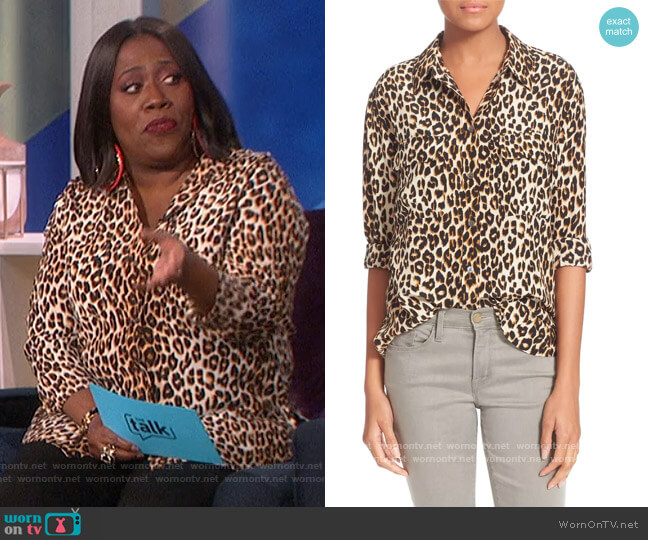 Equipment Slim Signature Silk Shirt worn by Sheryl Underwood on The Talk