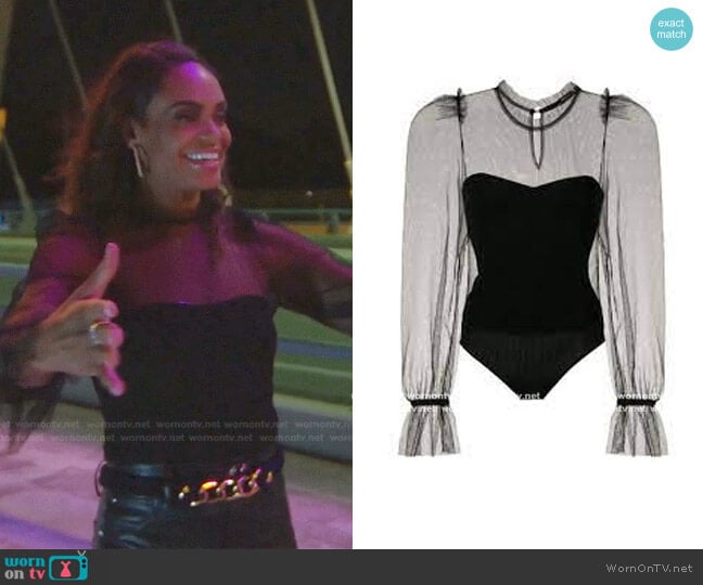 Eva Sheer Tulle Bodysuit worn by Michelle Young on The Bachelorette