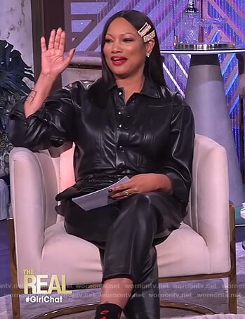 Garcell’s black leather jumpsuit on The Real