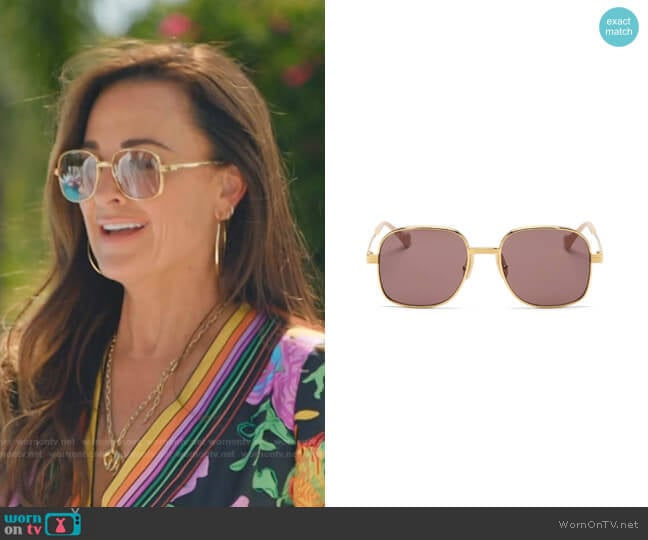 Gucci Square Metal Sunglasses worn by Kyle Richards on The Real Housewives Ultimate Girls Trip