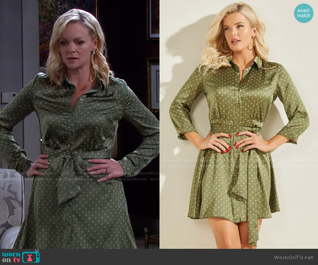 Guess Agata Shirtdress worn by Belle Brady (Martha Madison) on Days of our Lives
