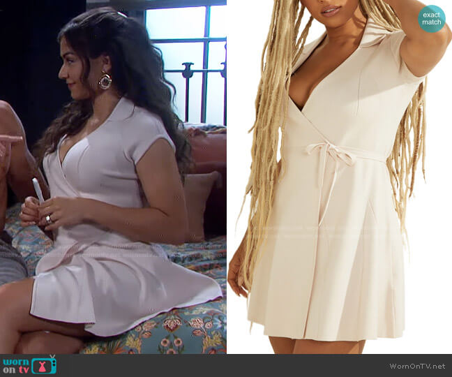 Guess Alessia Polo Collar Wrap Dress worn by Ciara Brady (Victoria Konefal) on Days of our Lives