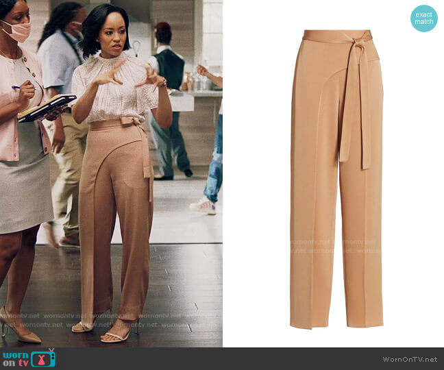 Halston Olivia Crepe Drape Pants worn by Charley Bordelon West (Dawn-Lyen Gardner) on Queen Sugar