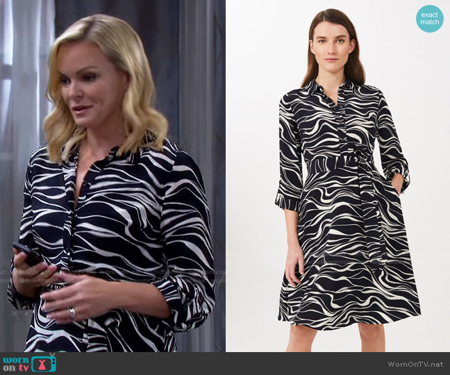 Hobbs London Clarice Printed Shirt Dress worn by Belle Brady (Martha Madison) on Days of our Lives