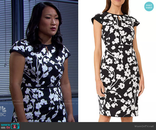 Hobbs London Sophia Sheath Dress worn by Melinda Trask (Tina Huang) on Days of our Lives