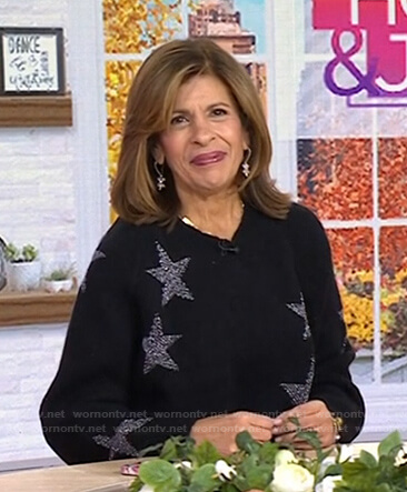 Hoda’s black star print sweater on Today