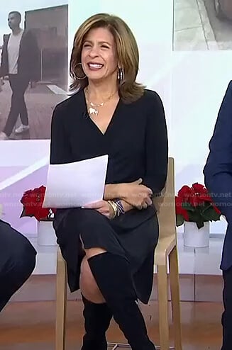 Hoda’s black wrap dress on Today