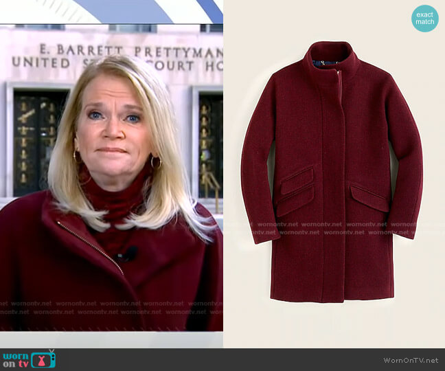J. Crew Cocoon Coat in Fire Red worn by Martha Raddatz on Good Morning America
