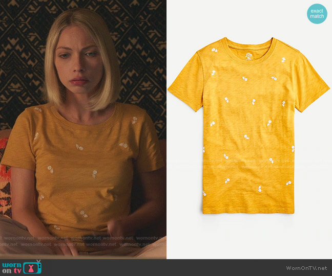 J. Crew Floral embroidered T-shirt worn by Kate Keller (Tavi Gevinson) on Gossip Girl