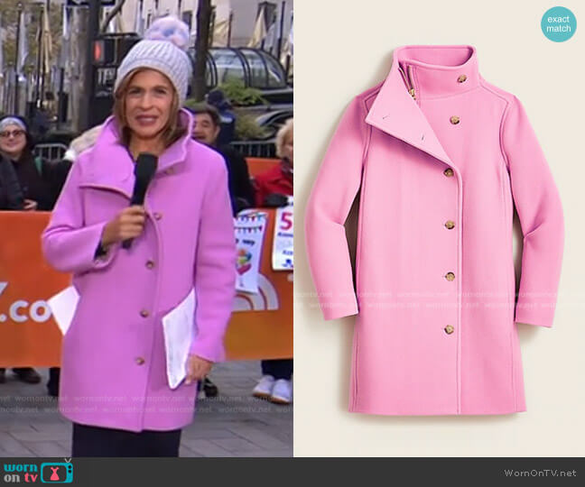 J. Crew Villa Coat in Italian Stadium-Cloth Wool worn by Hoda Kotb on Today