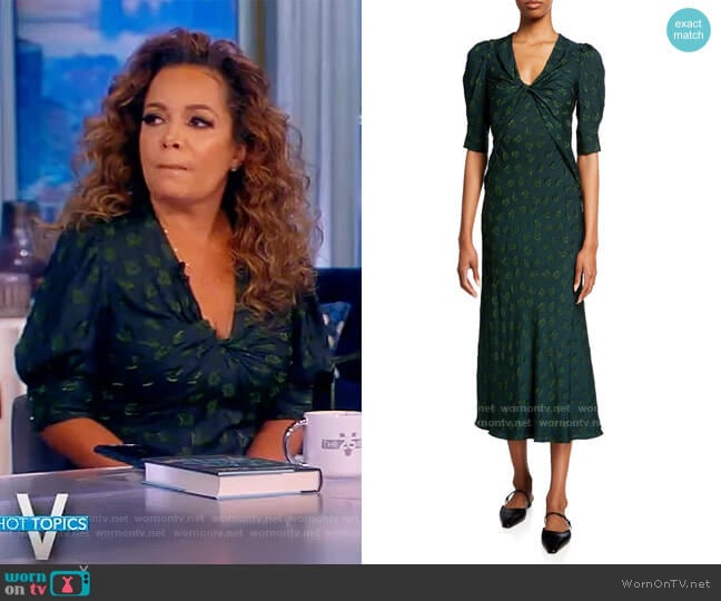 Jason Wu Abstract-Printed Cady Midi Dress worn by Sunny Hostin on The View