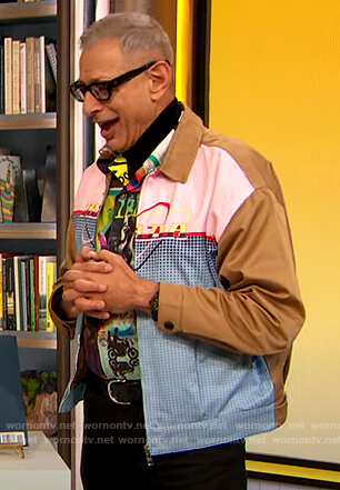 Jeff Goldblum’s printed jacket on The Drew Barrymore Show