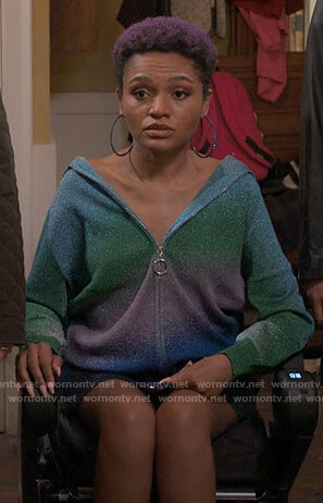 Jocelyn’s ombre hoodie on The Sex Lives of College Girls