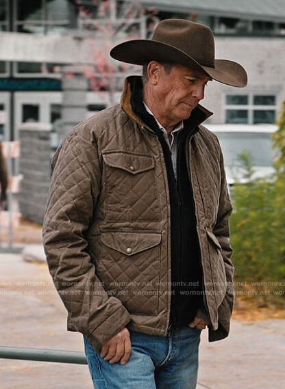 John’s quilted jacket with corduroy collar on Yellowstone