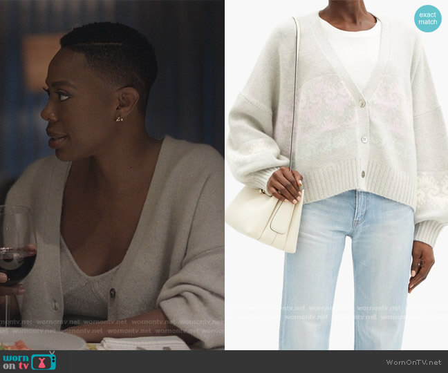 Joostricot Grey Mist Merino Boyfriend Cardigan worn by Molly Carter (Yvonne Orji) on Insecure