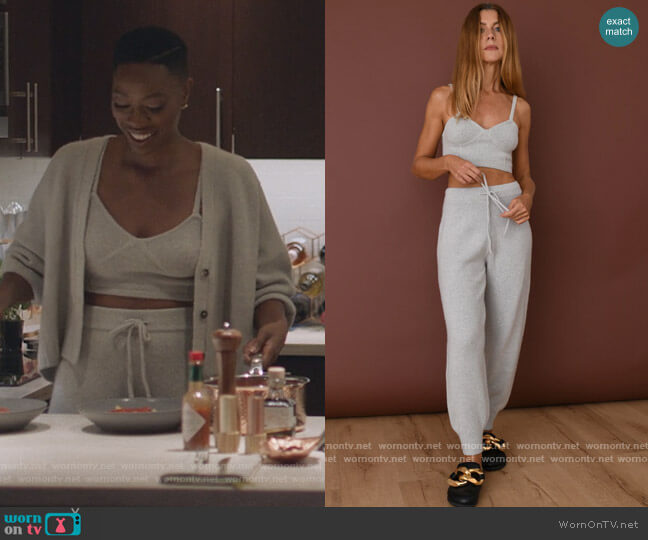 JoosTricot Grey Mist Merino Bralet worn by Molly Carter (Yvonne Orji) on Insecure
