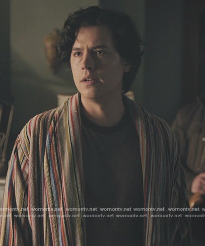 Jugheads stripe robe on Riverdale