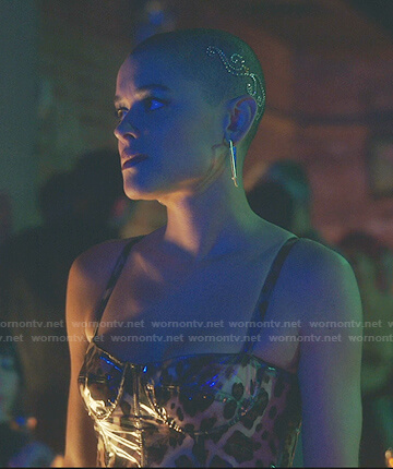 Julien’s leopard pvc bustier dress on Gossip Girl
