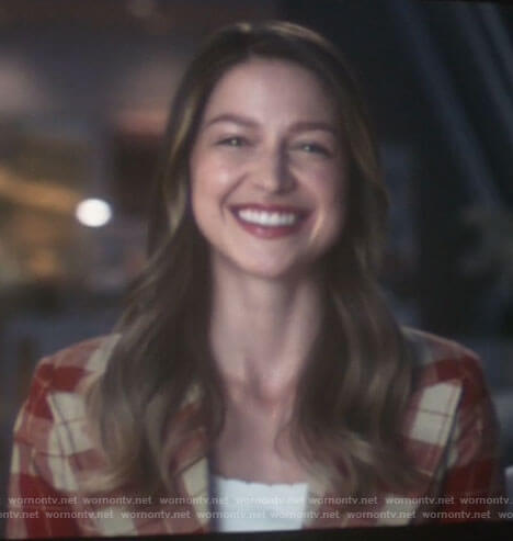 Kara’s red plaid blazer on Supergirl