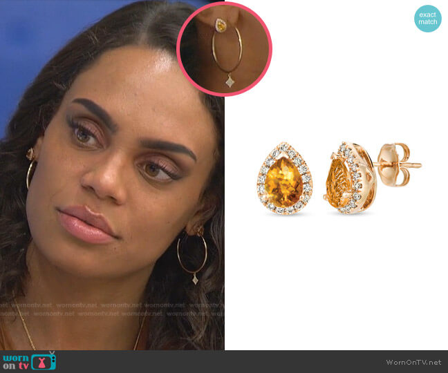 Le Vian Citrine & Diamond Earrings worn by Michelle Young on The Bachelorette