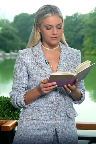Kelsea Ballerini’s tweed jacket and shorts on CBS Mornings
