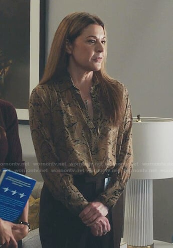 Kit’s beige paisley blouse on The Resident
