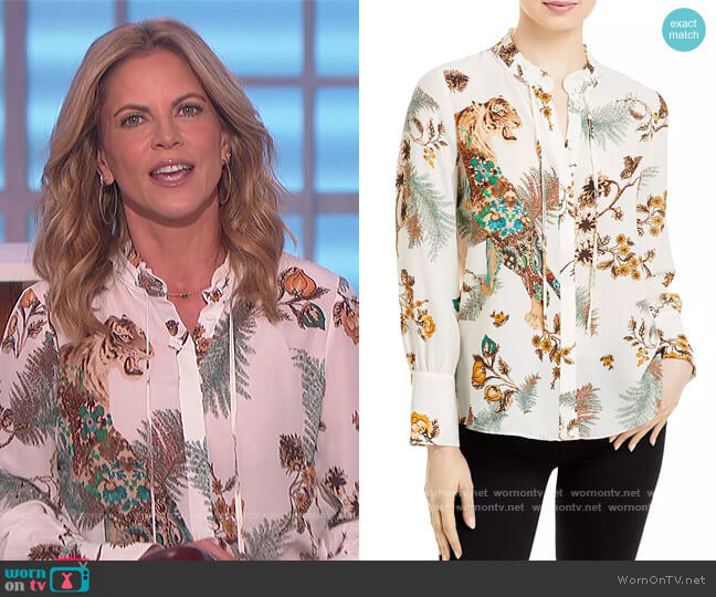 Kobi Halperin Colleen Silk Blouse worn by Natalie Morales on The Talk