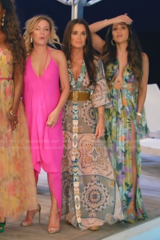 Kyle’s printed v-neck maxi dress on The Real Housewives Ultimate Girls Trip