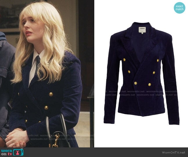 L'Agence Kaydence Double-Breasted Corduroy Jacket worn by Audrey Hope (Emily Alyn Lind) on Gossip Girl