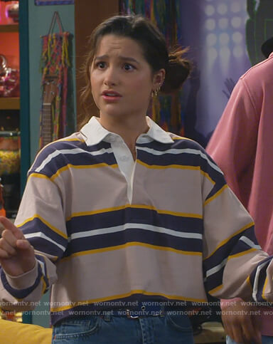 Lex’s stripe rugby top on Side Hustle