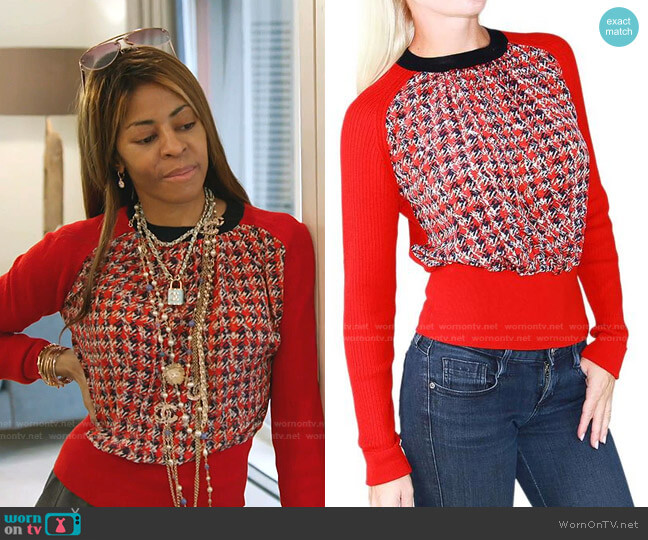 Louis Vuitton Houndstooth Sweater worn by Mary Cosby on The Real Housewives of Salt Lake City