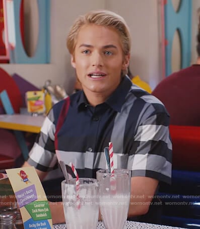 Mac’s blue plaid shirt on Saved By The Bell