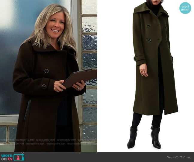 Mackage Elodie Military Coat worn by Carly Spencer (Laura Wright) on General Hospital