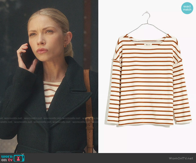 Madewell Luxe Long-Sleeve Tee in Casler Stripe worn by Kate Keller (Tavi Gevinson) on Gossip Girl