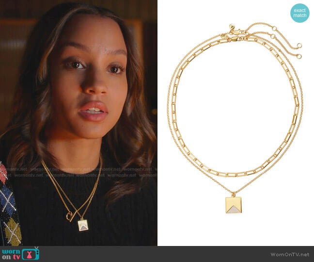 Madewell Palisade Pendant Necklace Set worn by May Grant (Corinne Massiah) on 9-1-1