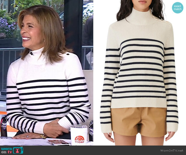 Maje Montsi Striped Cashmere Sweater worn by Hoda Kotb on Today